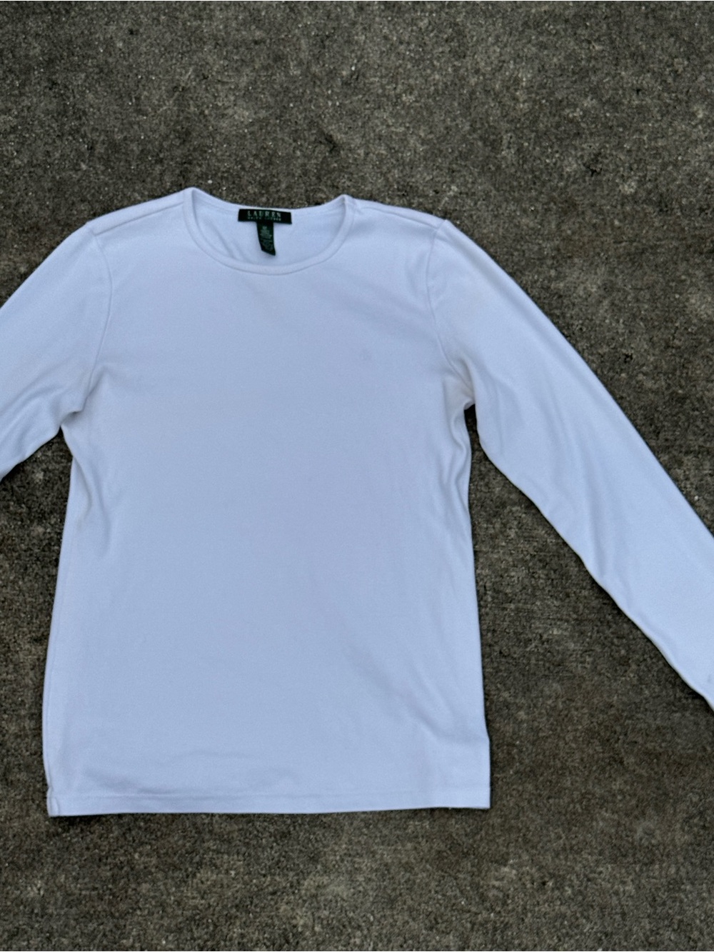 Ralph Lauren White Long Sleeve Crewneck Tee